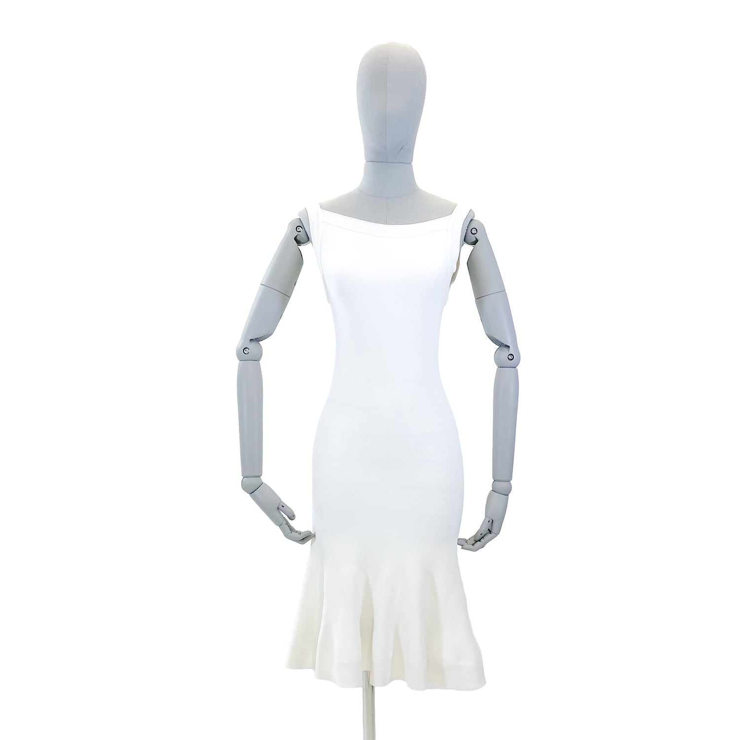 alaia the forms second hand white dress midi dress second hand fashion luxury alaia 